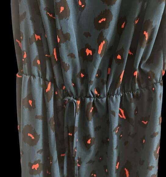 SHEIN LUNE Leopard Print Tie Front Fake Button Dress - Picture 4 of 4